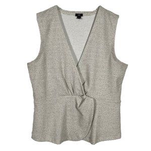 J. Crew 365 Boucle Twist Peplum Textured V Neck Top Size Small